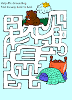 Coloring & Activity Pages: Groundhog Maze