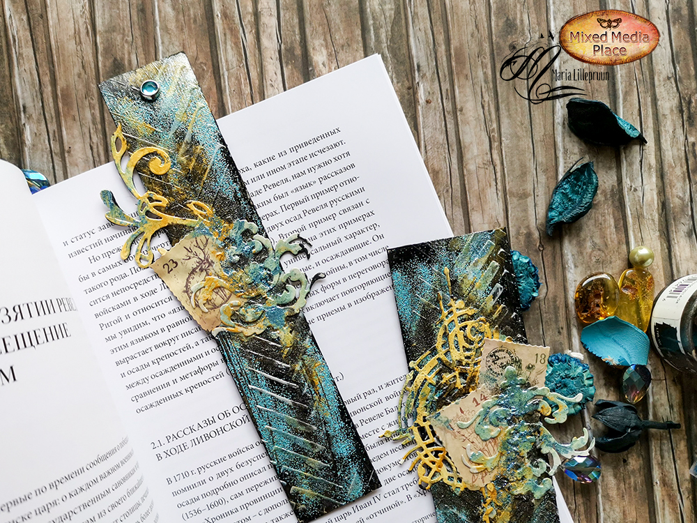 Mixed Media Place Mixed media bookmarks by Maria Lillepruun