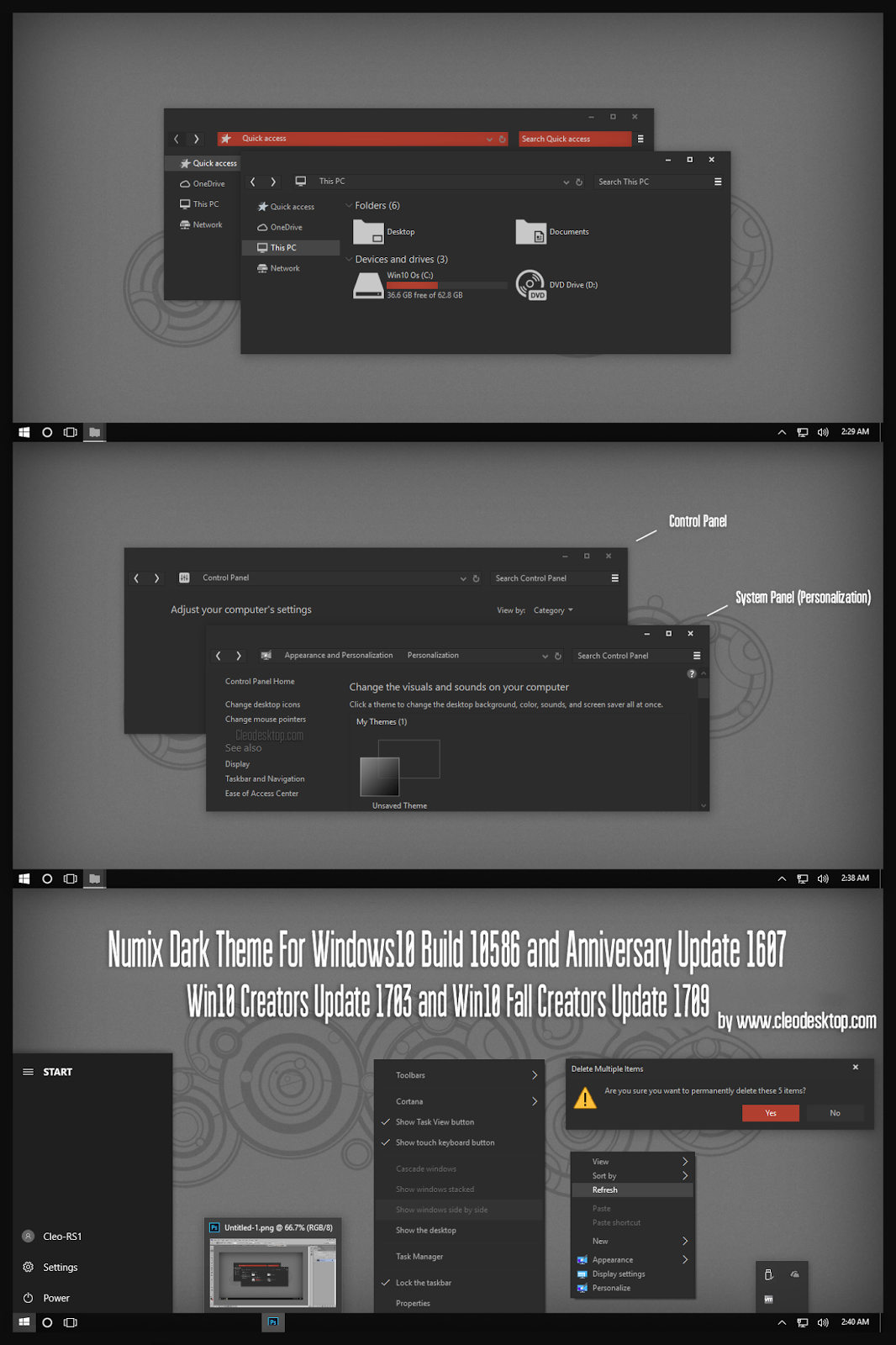 Windows 10 black edition theme