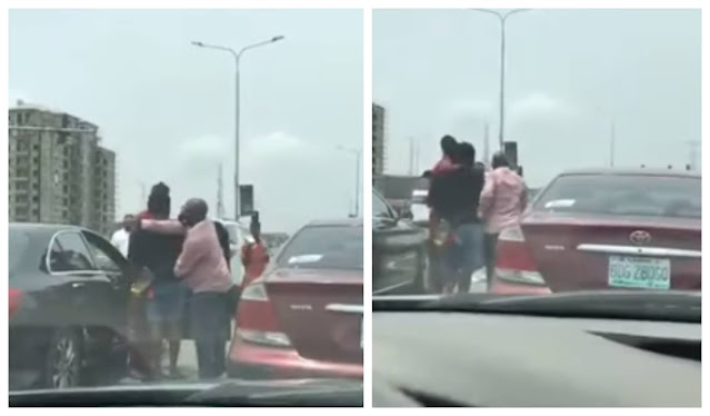 Moment as Police Officers Arrest Yahoo Boys In Lekki Traffic (Video)