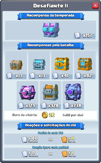 Liga Desafiante 2 Clash Royale - Recompensas e Baús