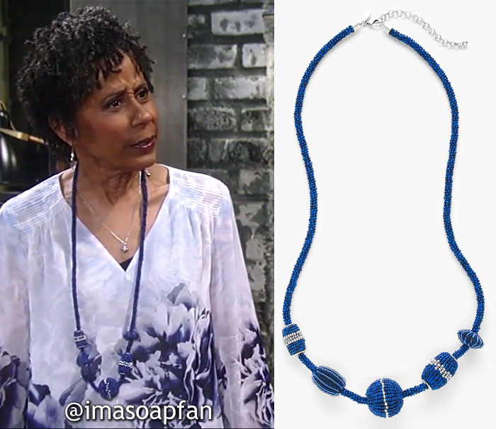 Stella Henry, Vernee Watson, Blue and Silver Beaded Necklace, General Hospital, GH