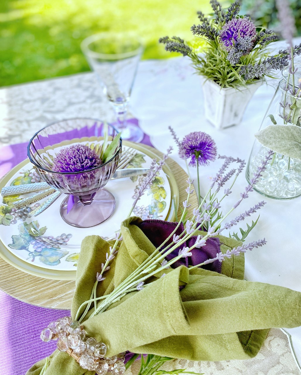 Lavender Outdoor Summer Table Setting - So Much Better With Age