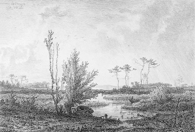 Lac de Lacanau, eau-forte de Leo Drouyn pour la Société des Aquafortistes, 1862