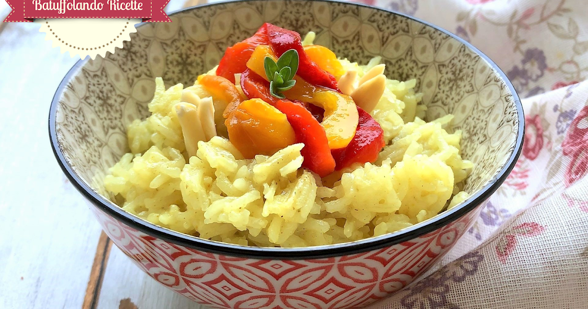 Batuffolando Ricette Riso pilaf al curry verde con peperoni e mandorle