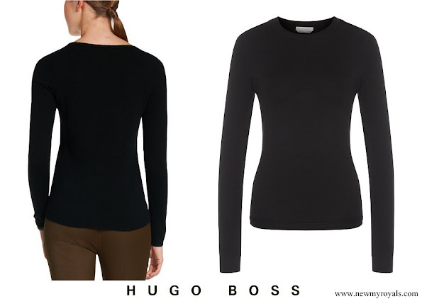 Queen Letizia wore Hugo Boss cashmere sweater black