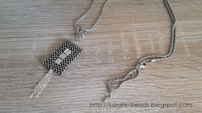 Necklace cubic raw and square metal beads