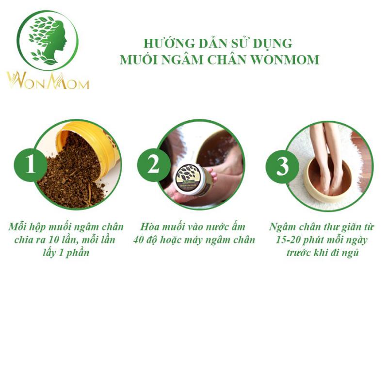 Muối Ngâm Chân Thảo Dược Giảm Đau Nhức, Lưu Thông Khí Huyết Wonmom (Hũ/350gr)
