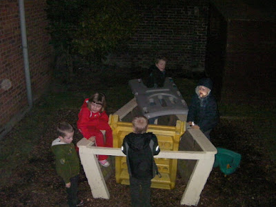 making a den in the beer garden