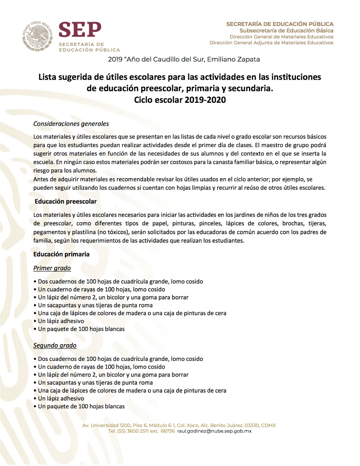 Emite SEP lista sugerida de útiles escolares para primaria y secundaria -  El Sol de Hidalgo