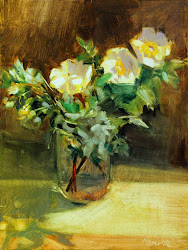 rose yellow bouquet roses jar hugo painting single glass father paintings spring