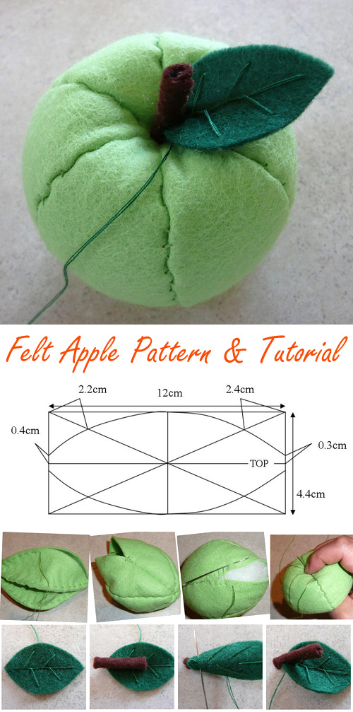 Felt Fruit Apple Pattern & Tutorial