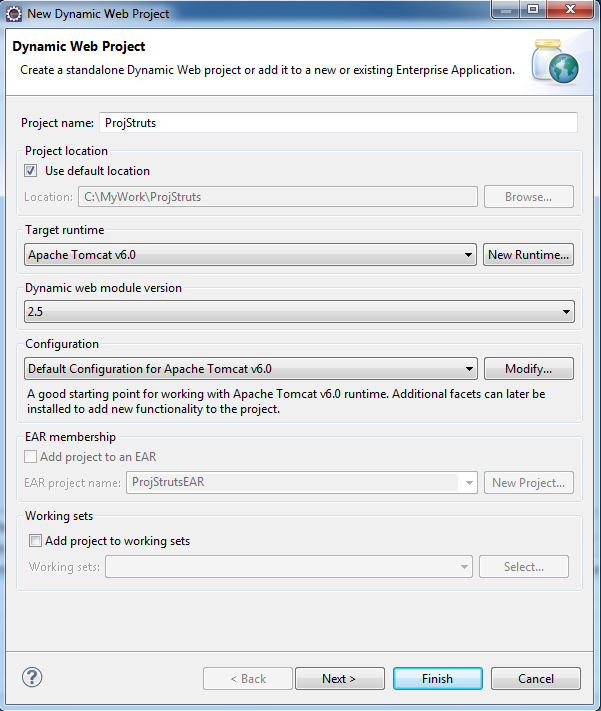 How to Set Struts2 Environment for Eclipse with Oracle 10g Express