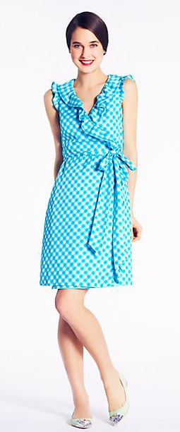 KATE SPADE (New York) Gingham Wrap Dress