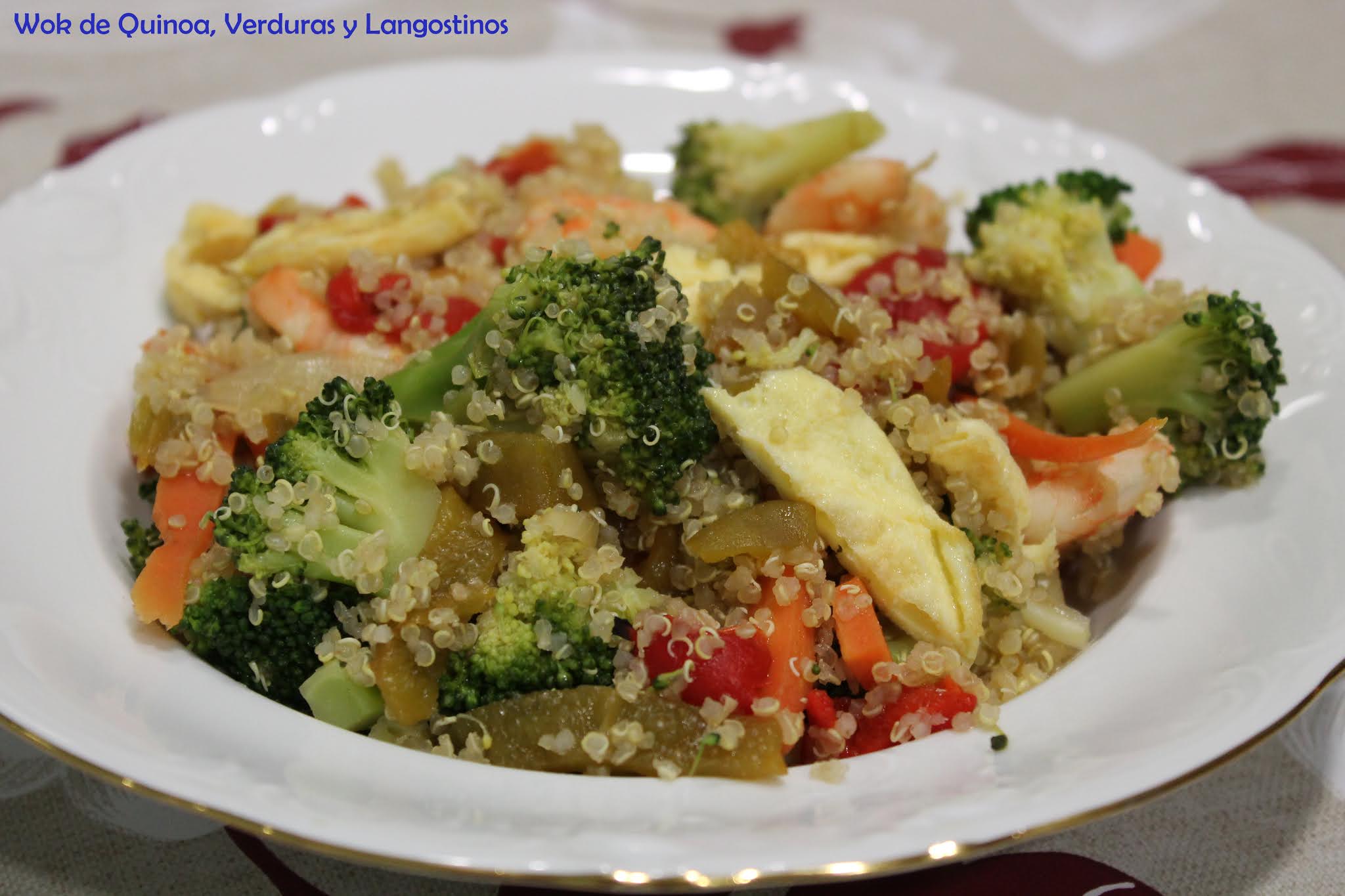 WOK DE QUINOA CON VERDURAS Y LANGOSTINOS WOK DE QUINOA CON VERDURAS Y LANGOSTINOS