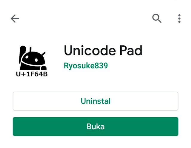 Logo aplikasi unicode pad di playstor