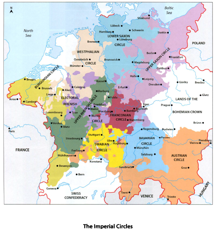 Подробная карта священной римской империи
