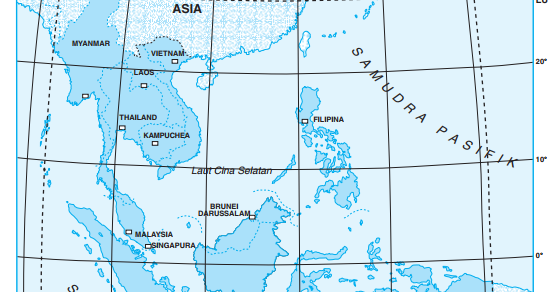 Berdasarkan letak astronomisnya garis lintang selatan dan garis bujur timur kawasan asia tenggara