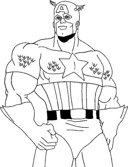 FUN & LEARN : Free worksheets for kid: Captain America Free Coloring
