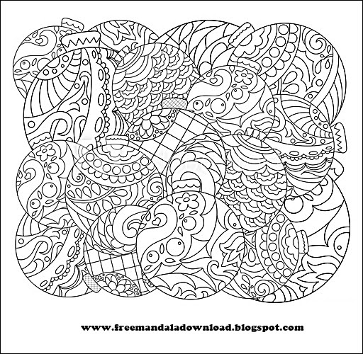 Coloring Page and Mandala Page Weihnachtsbaum Mandala