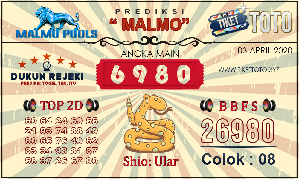 Prediksi Togel MALMO TIKETTOTO 03 APRIL 2020