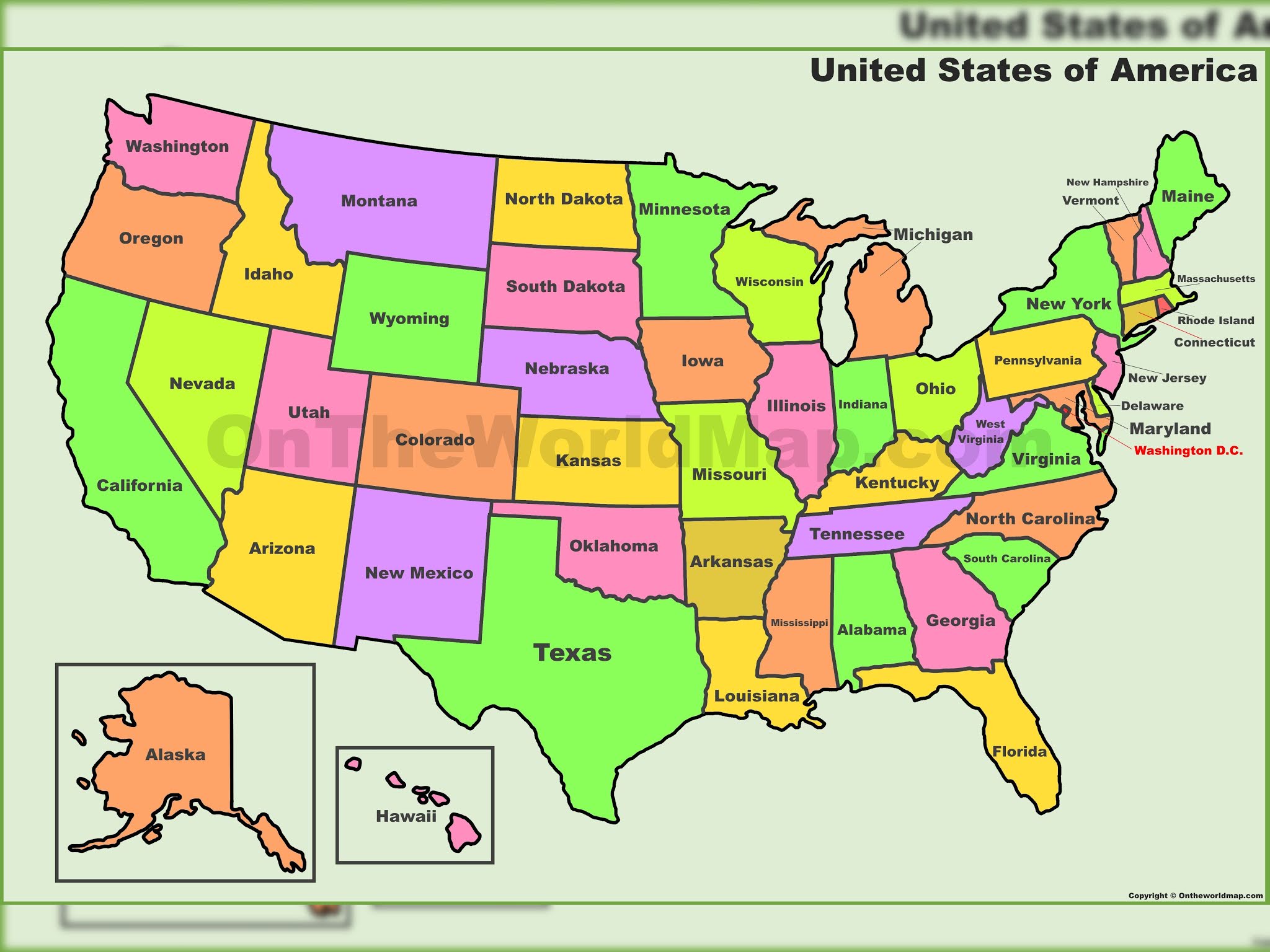 United States Map With States And Capitals | Térkép Lakitelek