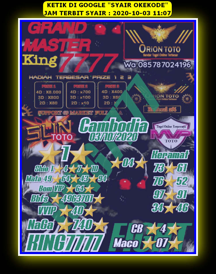 Syair Sdy 3 Oktober 2020 Kode Syair Sgp Syair Hk Syair Sydney 2020