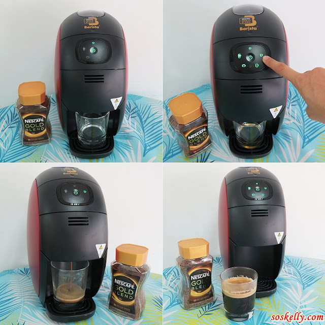 Choose the coffee that you wish to drink, latte, cappuccino, espresso, lungo or americano