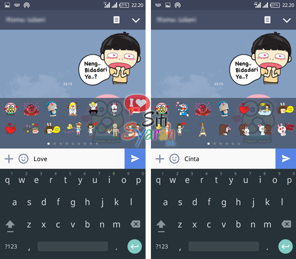 menghilangkan autotext di line android