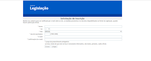 Sistema push de legislação - planalto