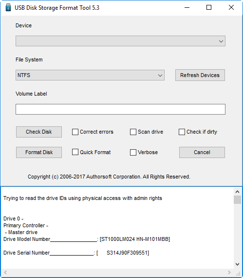 Usb flash drive format software download