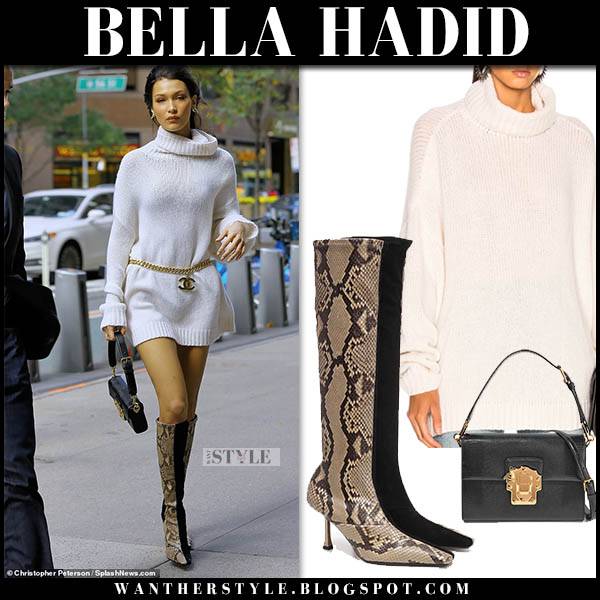 bella hadid white sweater dress