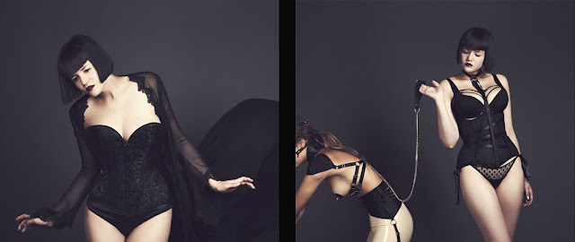silk brokade corset luxury lingerie girdles waspies and loungewear model tessa kuragi