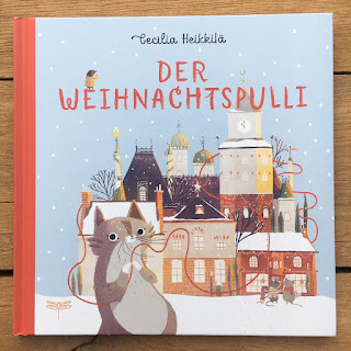 "Der Weihnachtspulli" von Cecilia Heikkilä, erschienen im Dragonfly Verlag, ist ein 32-seitiges Weihnachts-Bilderbuch für Kinder ab 3 Jahren, Rezension auf Kinderbuchblog Familienbücherei