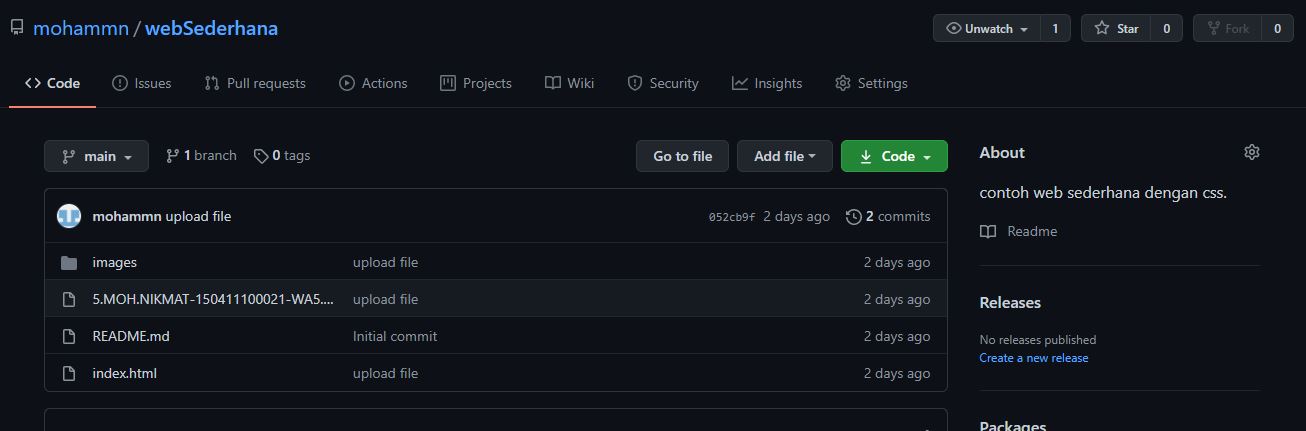 Membuat tampilan web sederhana dengan html dan css. - Belajar Web