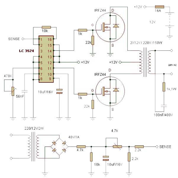 Inverter Circuit: 1500W Power Inverter Circuit