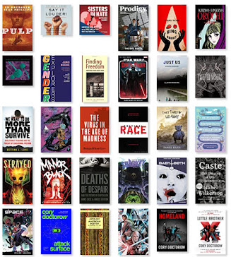 A screenshot of about 30 book covers from my Goodreads bookshelf for 2020.