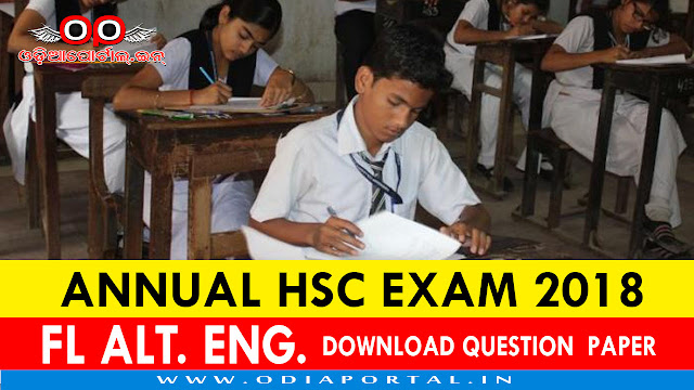 Odisha HSC Exam 2018 "FLA (Alt. English)" - Objective (PART-I) Question Paper PDF