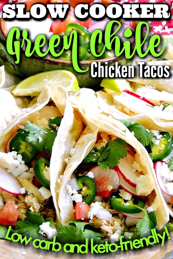 Easy Creamy Slow Cooker Green Chile Chicken Tacos Bobbi's Kozy Kitchen