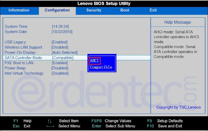 Lenovo Bios Sata Mode Screen