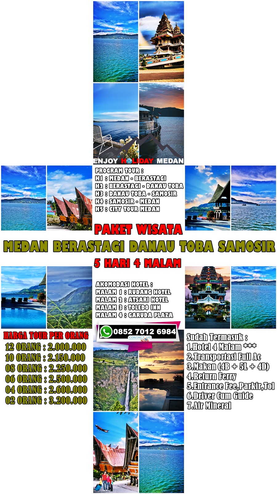 Paket Wisata Medan Danau Toba 5 Hari 4 Malam