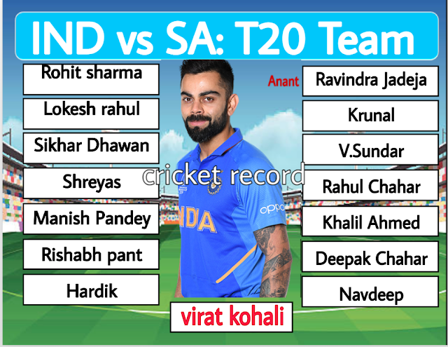INDvsSA: 15-member team India announced for T20 series, Hardik's return, Dhoni out
