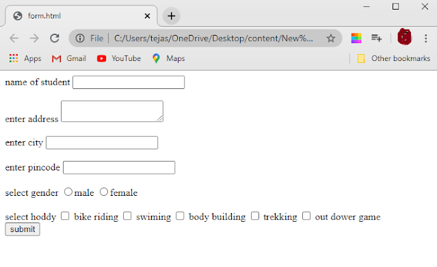 write a HTML program to create form