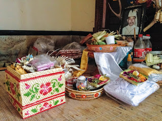 Balinese Offerings To The Dead Soul On The Altar During The Galungan Holiday At Home Bali Indonesia