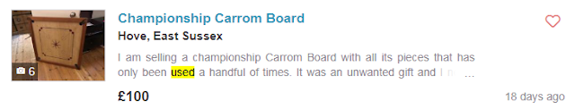 Used championship carrom board
