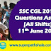 SSC CGL Questions Asked 11th June 2019