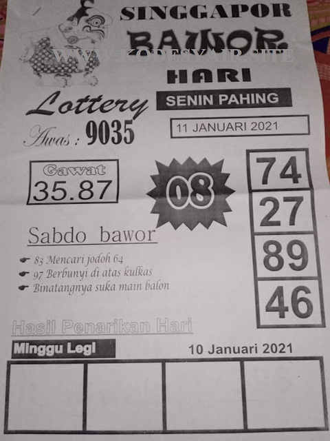 Syair Sgp Senin 11 Januari 2021 Royal Syair