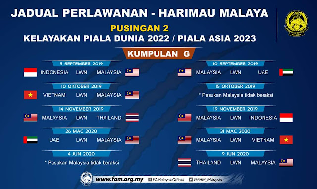 Jadual Perlawanan Kelayakan Piala Dunia 2022 Malaysia  MY INFO SUKAN