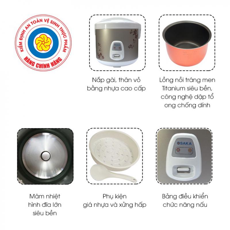 Nồi cơm điện Osaka RC118T 1.8 Lít Nồi cơm điện Osaka RC118T 1.8 Lít