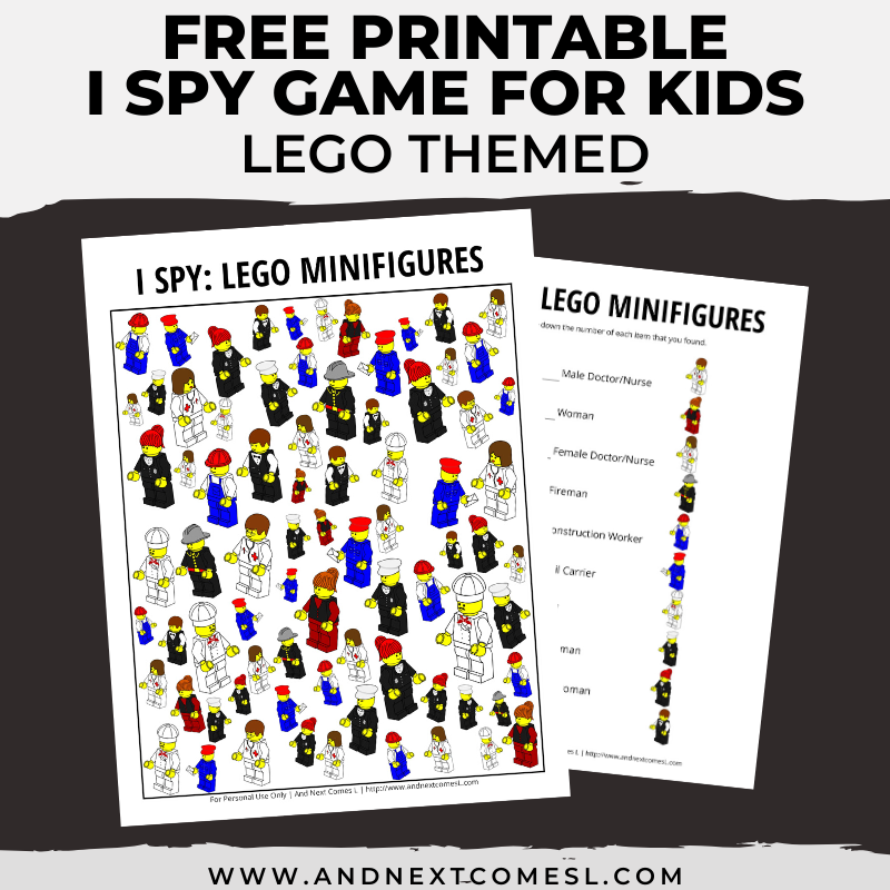 LEGO Minifigures Themed I Spy Game Free Printable For Kids And Next LEGO Minifigures Themed I Spy Game Free Printable For Kids And Next